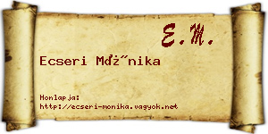 Ecseri Mónika névjegykártya